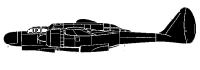 Silhouette image of generic P61 model; specific model in this crash may look slightly different
